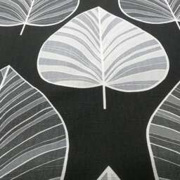 Curtain Panel Black White Grey Large Leaves Botanical Modern Decor Cafe Curtain Kitchen Valance , Runner Napkins Available, Great Gift - thumbnail 3