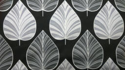 Curtain Panel Black White Grey Large Leaves Botanical Modern Decor Cafe Curtain Kitchen Valance , Runner Napkins Available, Great Gift - thumbnail 1