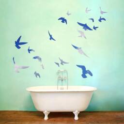 "Vwaq Flock Of Birds Flying Wall Decals Stickers Peel & Stick Art Vwaq-Fb1 - 2"" To 8" - thumbnail 1