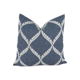 Sanderson - Dalby Indigo Stunning Designer Cushion Cover Throw Pillow Home Decor