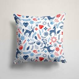 Christmas Gift Cushion Cover/Festival Pillow Covers/Noel Snowflake Blue White Decorative Case/Pine Tree Cover - thumbnail 3