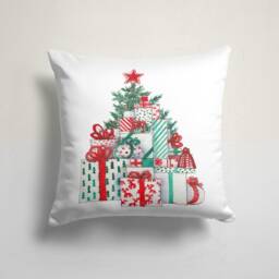 Christmas Gift Cushion Cover/Festival Pillow Covers/Noel Snowflake Blue White Decorative Case/Pine Tree Cover - thumbnail 2