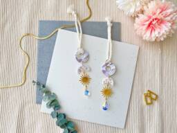 Marbled Sky Mini Sun Catcher Hanging - Polymer Clay, Car Hanging, Moonshine, Rainbow Glass, Crystal, Astronomy, Moon, Ethereal, Wall Art