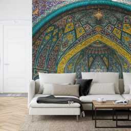 Persian Mosaic Art Mural, Islamic Wall Decal, Peel & Stick Wallpaper - thumbnail 2