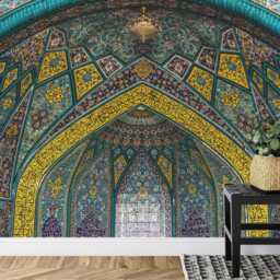 Persian Mosaic Art Mural, Islamic Wall Decal, Peel & Stick Wallpaper - thumbnail 3