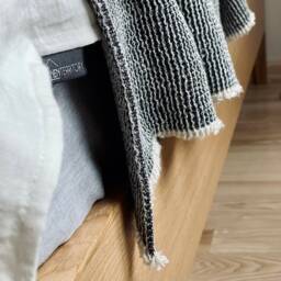 Waffle Linen Blanket Washed Bedspread With Fringes - thumbnail 2