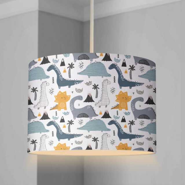 Lampshade - Nursery Dinosaur Ceiling Or Table Lampshade Children's Room Lampshade, Round Decor - image 1