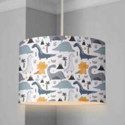 Lampshade - Nursery Dinosaur Ceiling Or Table Lampshade Children's Room Lampshade, Round Decor - thumbnail 1