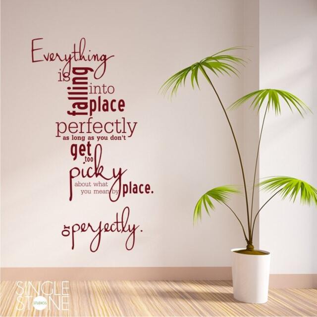 Everything Is Falling Into Place Vinyl Wall Decal Quote Custom Home Decor - image 1