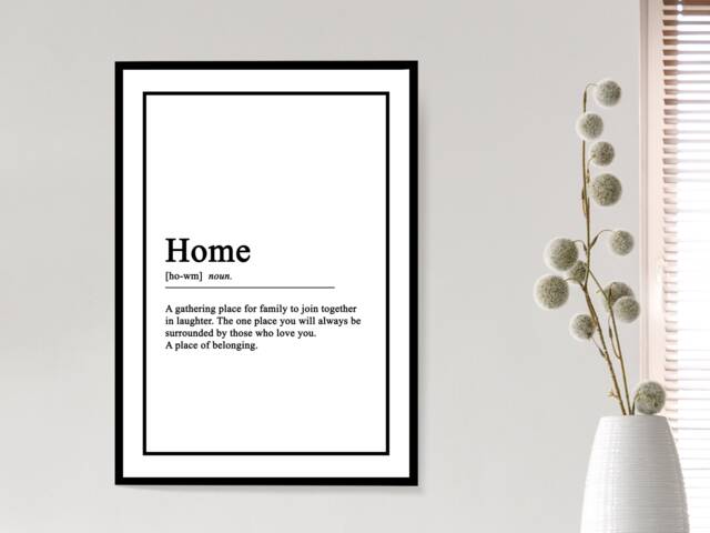 Home Definition Wall Print - Framed Print, Poster Home Decor Gift A5 A4 A3 - image 1