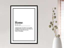 Home Definition Wall Print - Framed Print, Poster Home Decor Gift A5 A4 A3 - thumbnail 1