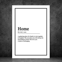 Home Definition Wall Print - Framed Print, Poster Home Decor Gift A5 A4 A3 - thumbnail 2
