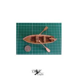 Tiny Wooden Rowing Boat Birthday Father's Day Gift Oak Carved Handmade Free P&p - thumbnail 1