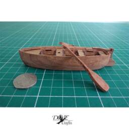 Tiny Wooden Rowing Boat Birthday Father's Day Gift Oak Carved Handmade Free P&p - thumbnail 4