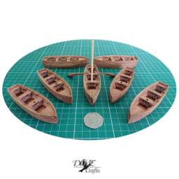Tiny Wooden Rowing Boat Birthday Father's Day Gift Oak Carved Handmade Free P&p - thumbnail 2