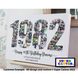 1984 1985 Year Picture Photo Collage Board Framed Canvas Print Son Daughter Mum Dad Wife Husband 40Th Birthday Wedding Anniversary Gift - thumbnail 3