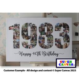 1984 1985 Year Picture Photo Collage Board Framed Canvas Print Son Daughter Mum Dad Wife Husband 40Th Birthday Wedding Anniversary Gift - thumbnail 2
