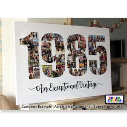 1984 1985 Year Picture Photo Collage Board Framed Canvas Print Son Daughter Mum Dad Wife Husband 40Th Birthday Wedding Anniversary Gift - thumbnail 1