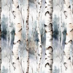 Birch Tree Cushion Cover Woodland Watercolour Home Decor Grey Pillow - thumbnail 2