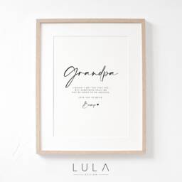 Grandpa Love From Bump A4 A5 Print, Pregnancy Announcement, Reveal, To Grandpa Gift, Grandpa, New Grandparent Announcement - thumbnail 1