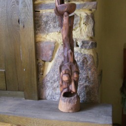 Carved Wooden Figurine Old Man - thumbnail 2