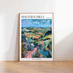 Malvern Hills Travel Poster English Countryside Art Print - thumbnail 3