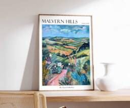 Malvern Hills Travel Poster English Countryside Art Print - thumbnail 1