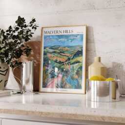 Malvern Hills Travel Poster English Countryside Art Print - thumbnail 2
