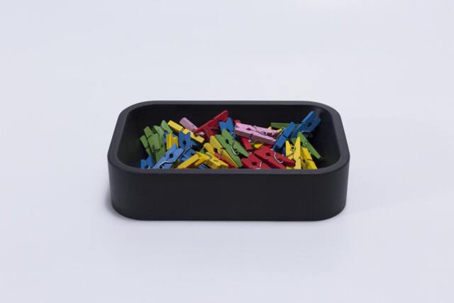 Black Paper Clip Holder, Wooden Large Tray, Desk Organizer, Office Accessories, Boyfriend Christmas Gift - image 1