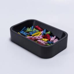Black Paper Clip Holder, Wooden Large Tray, Desk Organizer, Office Accessories, Boyfriend Christmas Gift - thumbnail 2