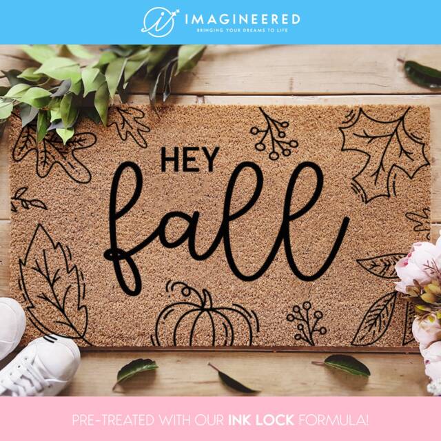 Hey Fall Doormat - Porch Decor Welcome Mat Door Rug Decorations - image 1