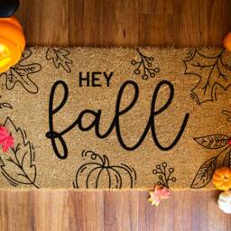 Hey Fall Doormat - Porch Decor Welcome Mat Door Rug Decorations - thumbnail 2