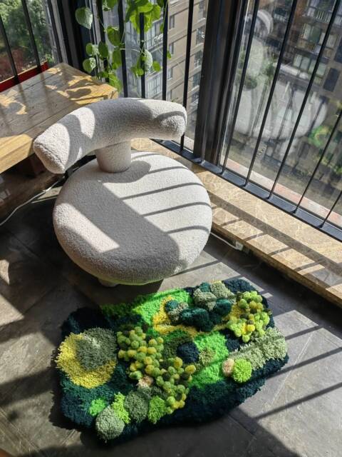 Custom Moss Rug, Handmade Latch Hook Rug, Custom Rugs, Art Rugs, Fluffy Rug - image 1