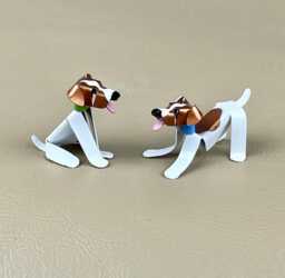 Jack Russell Puppy Handmade Copper Sculpture, Miniature Collectible Dog Art Figurine - thumbnail 1
