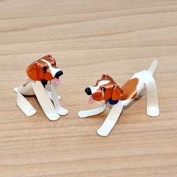 Jack Russell Puppy Handmade Copper Sculpture, Miniature Collectible Dog Art Figurine - thumbnail 2