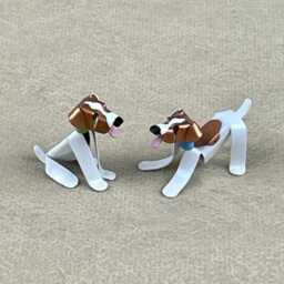 Jack Russell Puppy Handmade Copper Sculpture, Miniature Collectible Dog Art Figurine - thumbnail 4