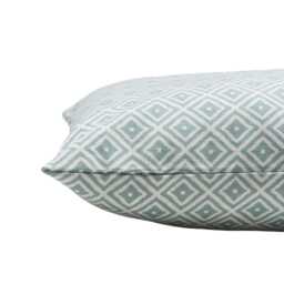 Contemporary Geometric Ikat Cushion in Duck Egg Blue. Double Sided. 17x17 - thumbnail 2