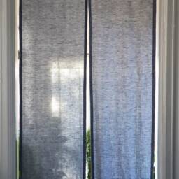Blue Linen Noren Curtain Japanese Room Divider - thumbnail 3