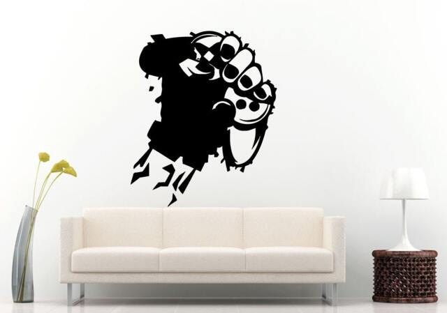 Hand Crushing Breaking Smashing Gaming Controller Joystick Wall Decal Vinyl Sticker Mural Room Decor L1075 - image 1