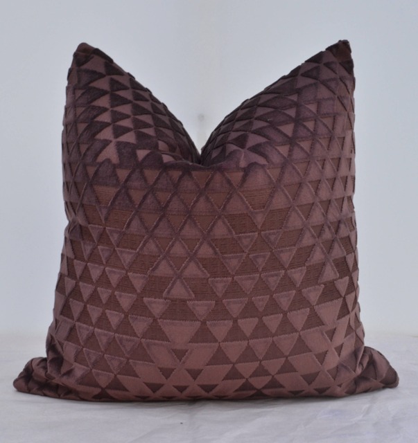 Plum Velvet Pillow Cover, Purple Cover, Geometric Cover, Aubergine Cover