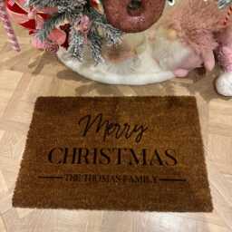 Personalised Xmas Doormat - Coir Custom Welcome Door Mat Housewarming Gift Home - thumbnail 2