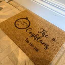 Personalised Xmas Doormat - Coir Custom Welcome Door Mat Housewarming Gift Home - thumbnail 4