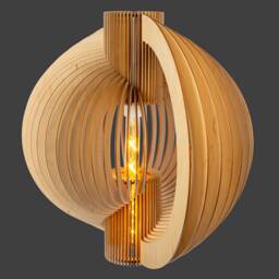 Art Deco Wood Pendant Light, Handmade Wooden Chandelier