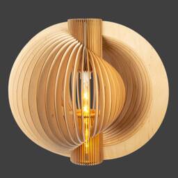 Art Deco Wood Pendant Light, Handmade Wooden Chandelier - thumbnail 2