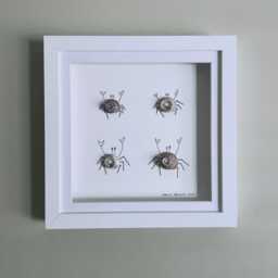 Cornish Sea Glass Crab Wall Art Ocean Theme Decor Nursery Framed Picture Handmade in Cornwall - thumbnail 2