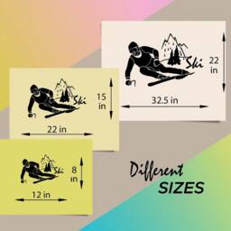 In-Style Decals Wall Vinyl Decal Home Decor Art Sticker Ski Word Sign Man Boy Skiing Skier Extreme Sports Winter Removable Mural Design 99 - thumbnail 3