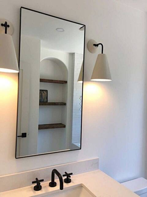 Handmade Ceramic Wall Sconce Japandi White Mirror Lighting Lamp Ambient Light - image 1