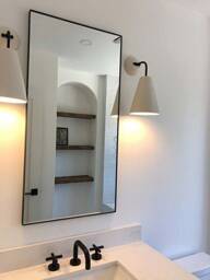 Handmade Ceramic Wall Sconce Japandi White Mirror Lighting Lamp Ambient Light - thumbnail 1