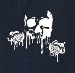 Gothic Black With White Dripping Skull & Roses Duvet Cover Bedding in Double Or King - thumbnail 2