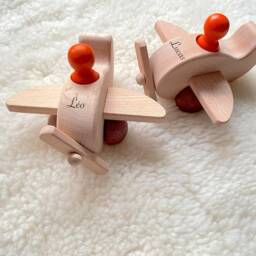 Montessori Toy - Personalized Wooden Airplane/Wooden Baby Children's Room Decoration Gift - thumbnail 3